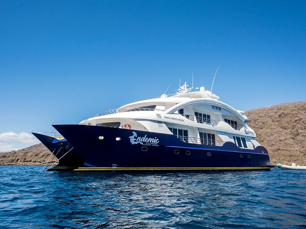 Mega Catamaran, anchored in the Galapagos
