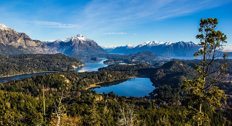 beautiful view over lakes and Mountains in Bariloche