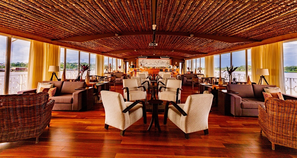 Lounge of Luxury Amazon River Boat